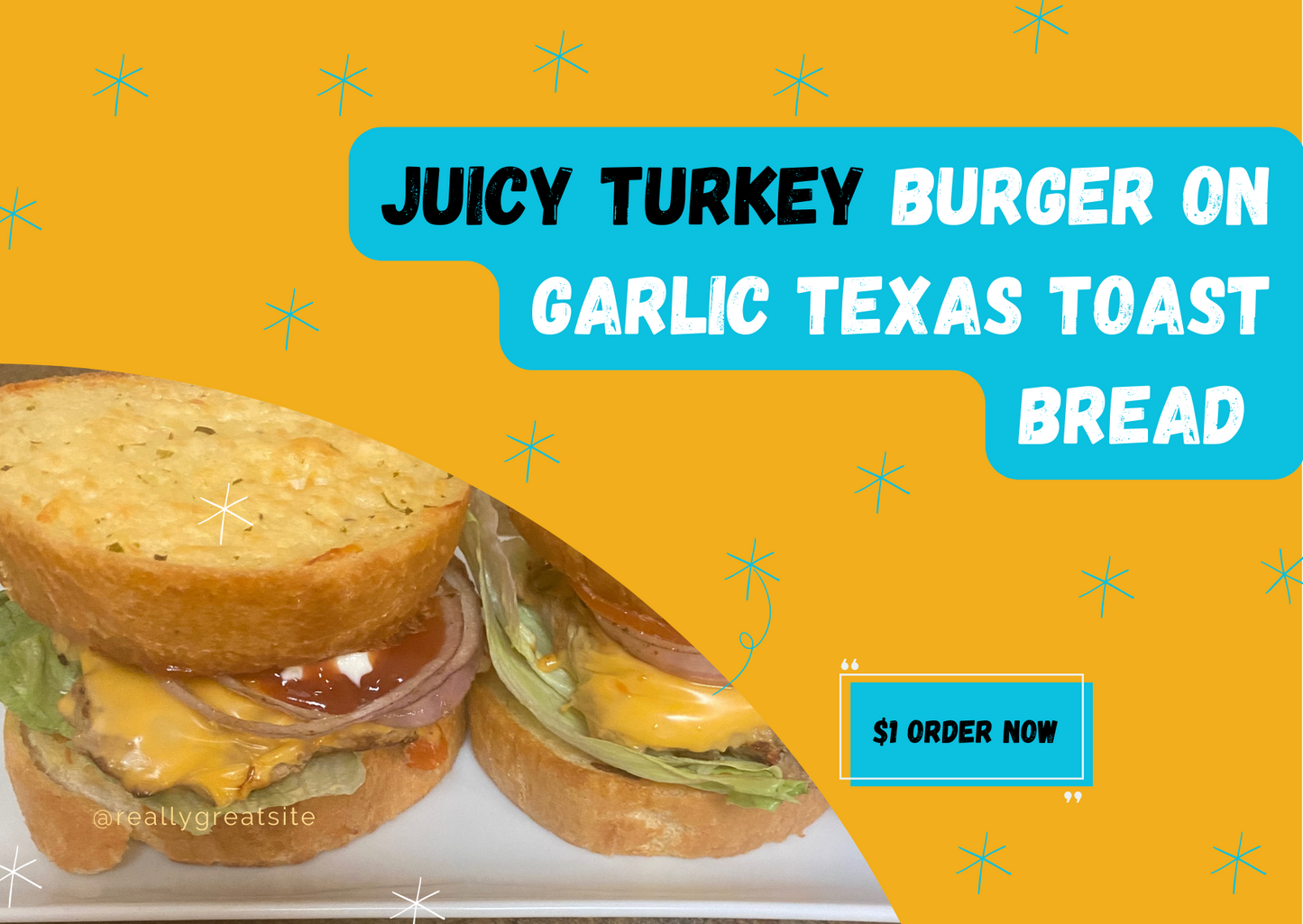 Texas Toast Turkey Cheeseburger Recipe